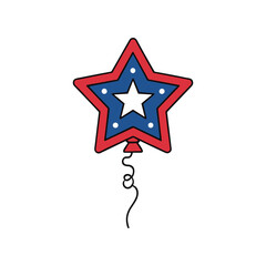 Patriotic star-shaped balloon, red, white, and blue, festive decoration.