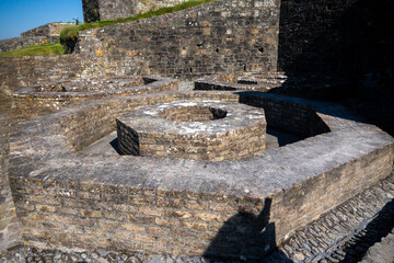 Kinsale, Ireland, May 20, 2024: Charles Fort British Fortress Ruins on Kinsale Bay with Rock Walls and Ramparts making up the castle and the Bay Defence 