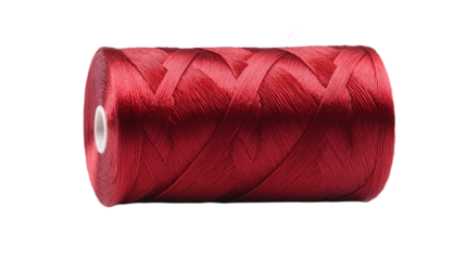 A spool of red thread for spinning, isolated on a white background , transparent png 