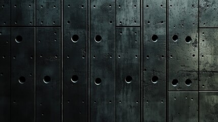 Fototapeta premium Dark metal panels with holes