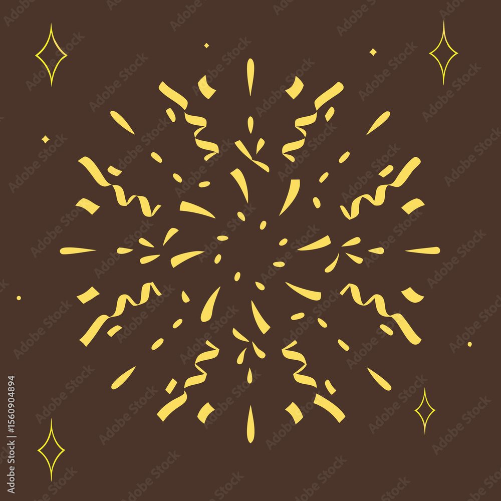 Poster festive confetti and sparkles illustration with transparency for design projects