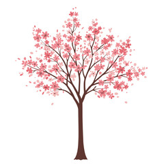 Obraz premium Minimalist Abstract Blossoming Tree Illustration