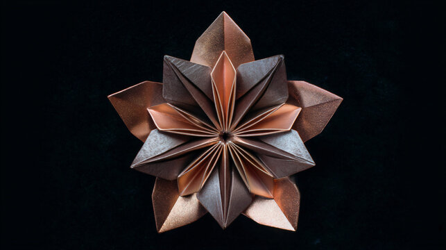 Metallic Origami Flower on Velvet