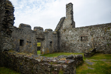 Kinsale, Ireland, May 21, 2024: Jame's Fort British Fortress Ruins on Kinsale Bay with Rock Walls and Ramparts making up the castle and the Bay Defenses looking at the remains of the Buildings