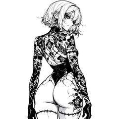 Obraz premium Inked woman (Manga-styled) 1