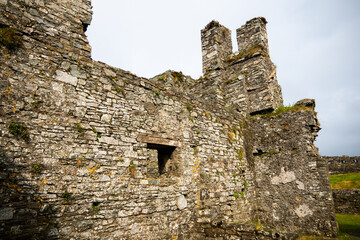 Kinsale, Ireland, May 21, 2024: Jame's Fort British Fortress Ruins on Kinsale Bay with Rock Walls and Ramparts making up the castle and the Bay Defenses looking at the remains of the Buildings