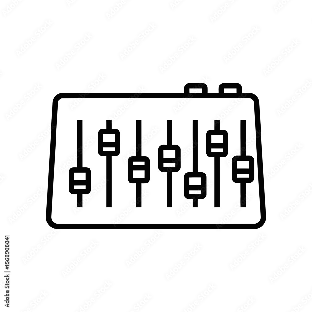 Poster vector icon of audio mixer controls in minimalist style