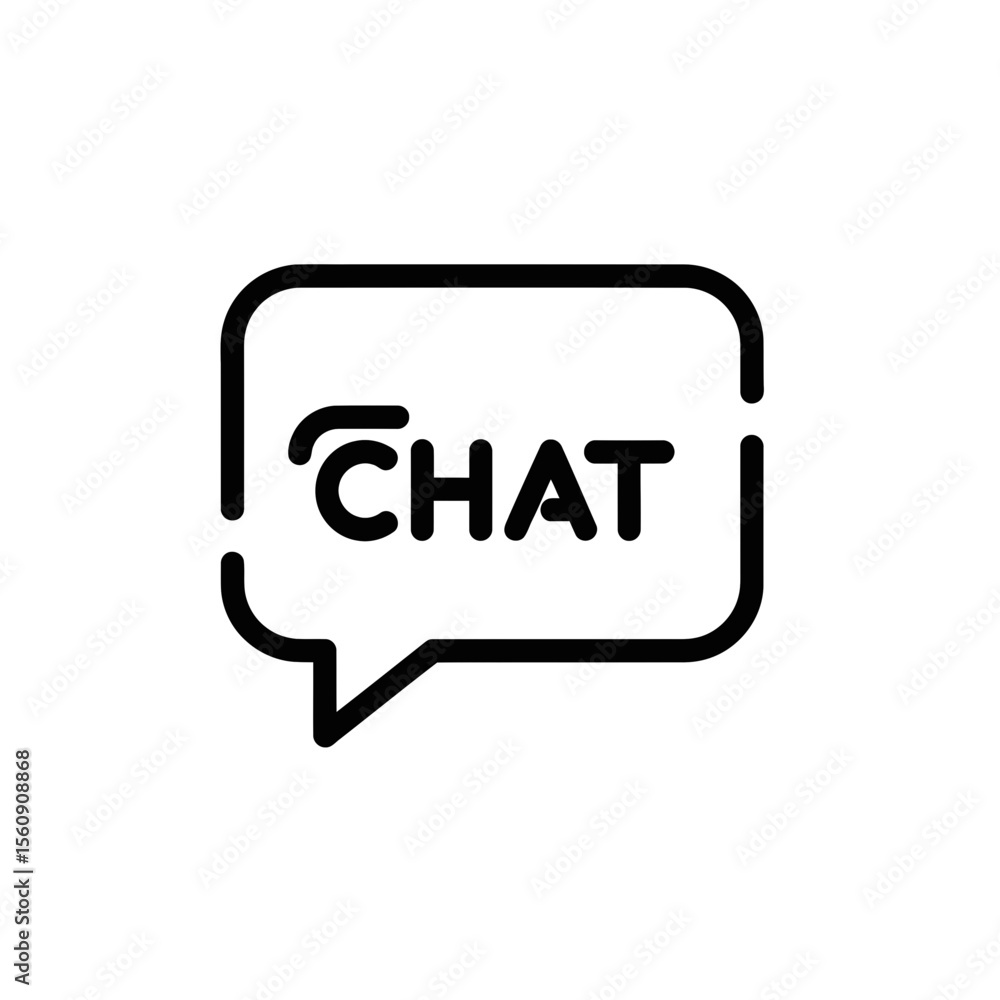 Poster chat icon in vector style with a minimalist design