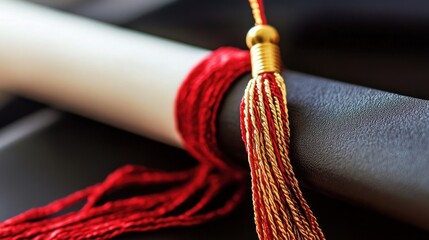 Graduation diploma with tassel