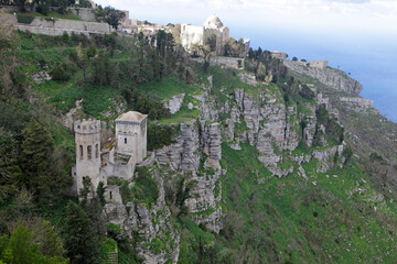Naklejka premium View of Torretta Pepoli, Erice, Trapani, Sicily, Italy