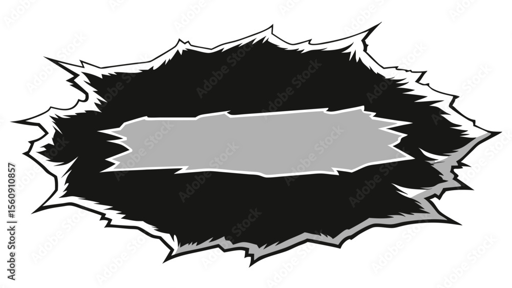Poster torn paper effect with transparency for design projects on a white background