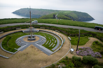 Old Head, Kinsale, Ireland, May 26, 2024: The Lusitania Memorial at Old Head where people watched...