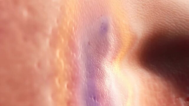 A pulse of emotion moves across living skin in extreme close-up, where color, light, and texture shift subtly in response to unseen feelings, revealing the body as a landscape of sensation