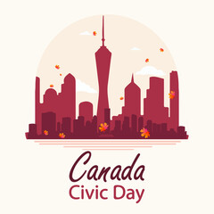 Civic Day holiday Canada city, vector art illustration.