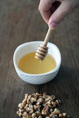 honey and walnuts