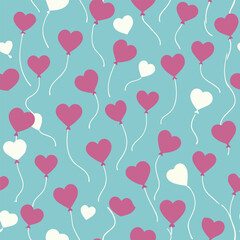 Heart-shaped balloons floating on a light blue background perfect for celebrations and events throughout the year Generative AI