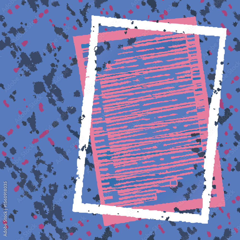 Poster abstract artistic composition with overlapping shapes and splatter effect on transparent background