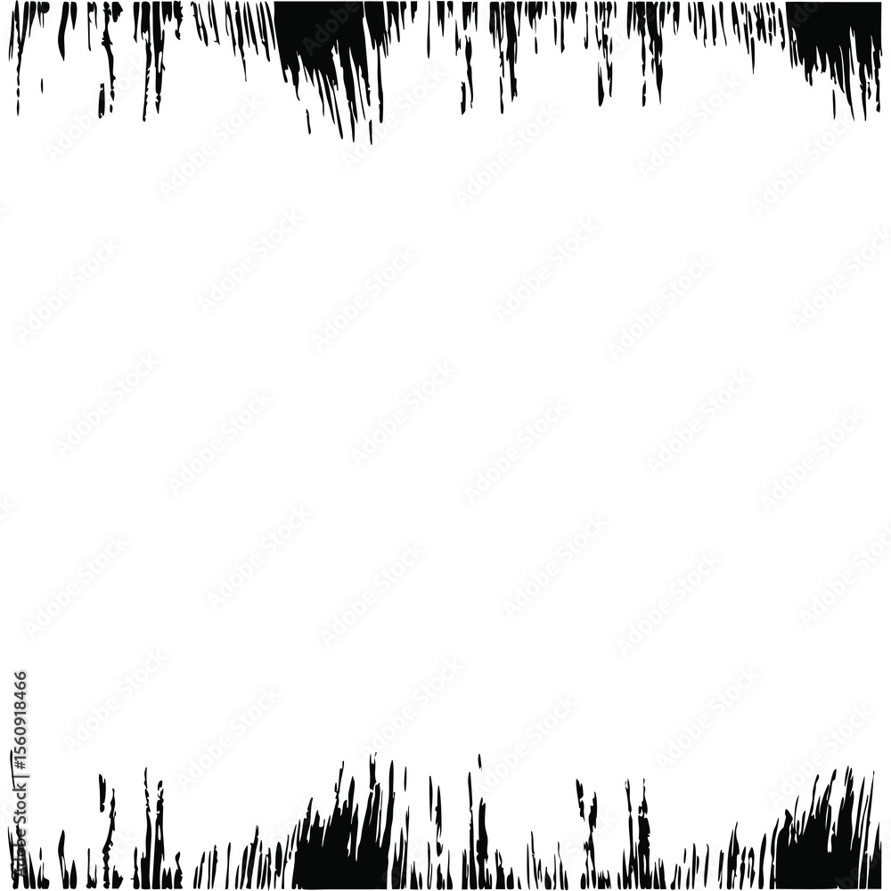Poster abstract black and white border elements with transparent background for versatile designs