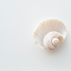 Beautiful seashell resting on a plain surface