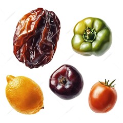 
Uva passa, uva seca, Frutas, verduras, temperos frescos. Isolados em fundo branco.


