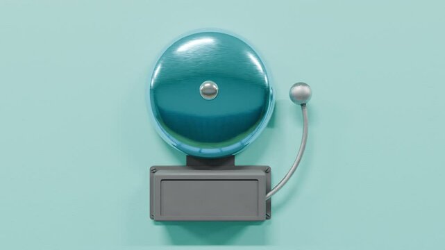 Ringing Blue Color Bell For Back To School Concept