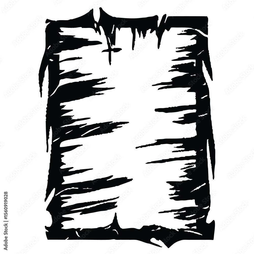 Aufkleber abstract black and white torn frame graphic with transparency for design projects