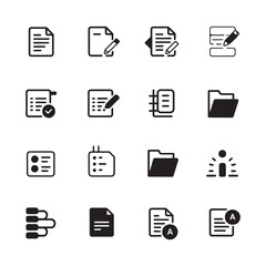 Document and File Management Icons – Forms, Folders, Notes, Checklists, Text Edits & Submission Symbols