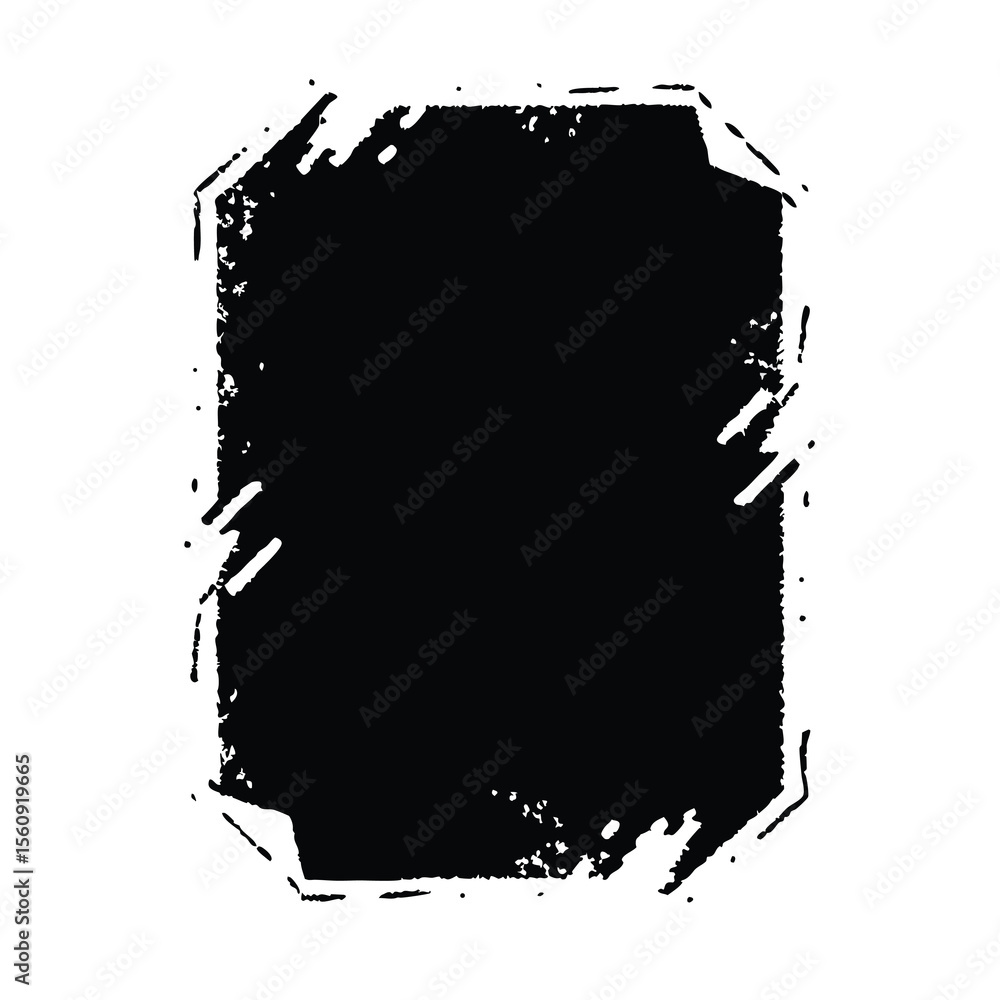 Poster abstract black rectangular frame design with grunge texture on a white background