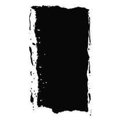 Fototapeta premium Abstract black rectangle with rough edges isolated on white background