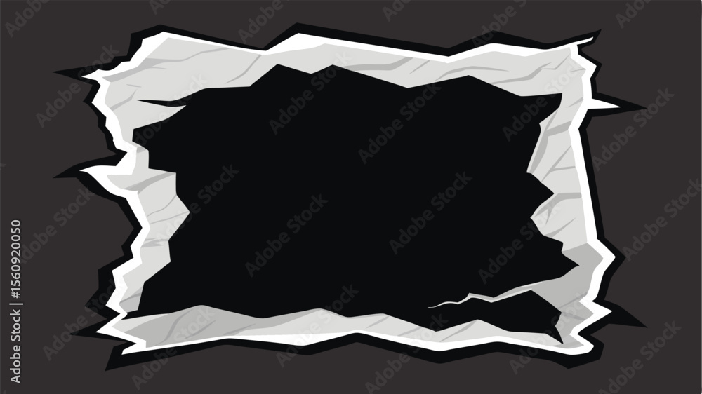 Aufkleber abstract black torn edge design with rough texture and transparency perfect for graphic elements