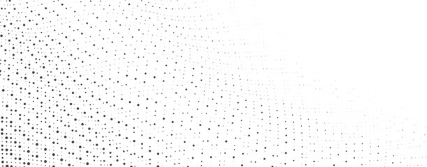 Abstract pattern of varying-sized black dots on a white background