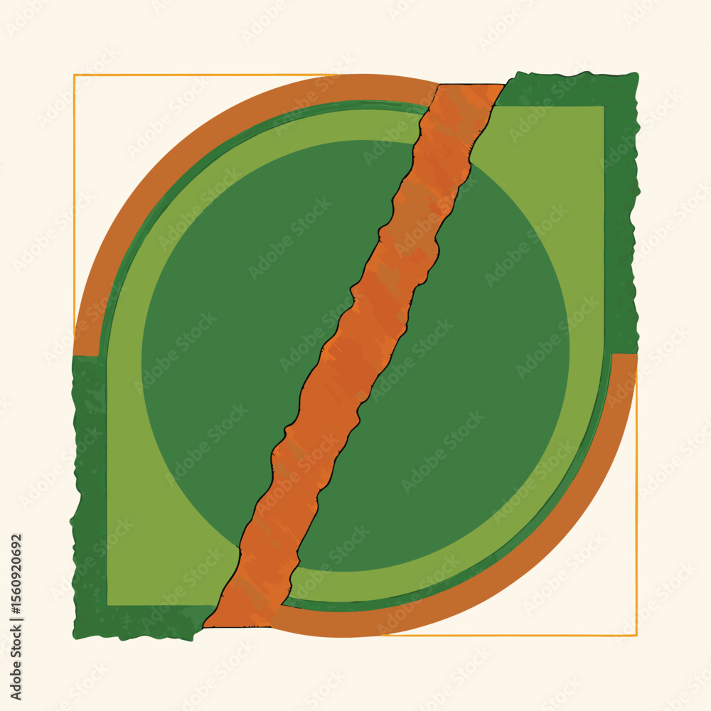 Aufkleber abstract composition featuring geometric shapes and a striking color palette suitable for design