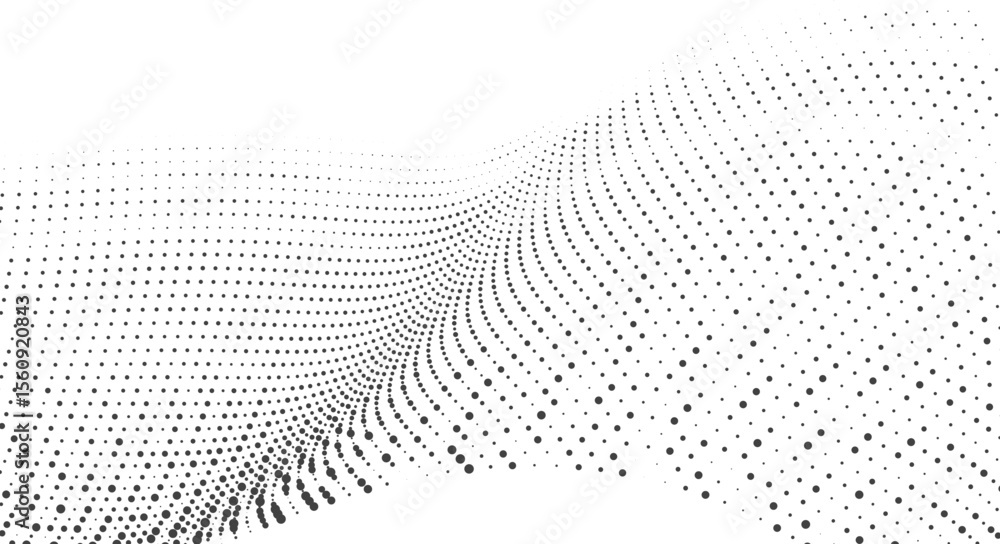 Wall mural minimal flowing dot mesh wave for website banner or hero section background