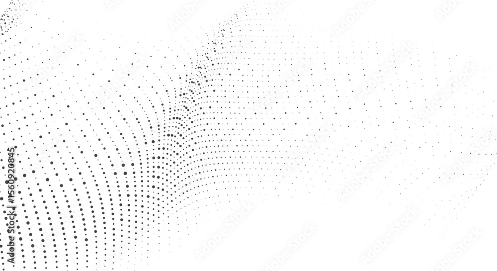 Wall mural dynamic mesh dot wave flow background for website banner or landing page design
