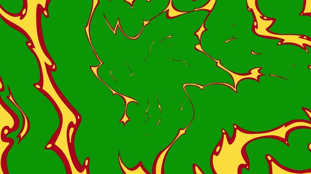 A green screen with red star on it and fire yellow background flag dragon pattern bunch of flowers white animated chromakey background composition design depth emotion gesture illustration
