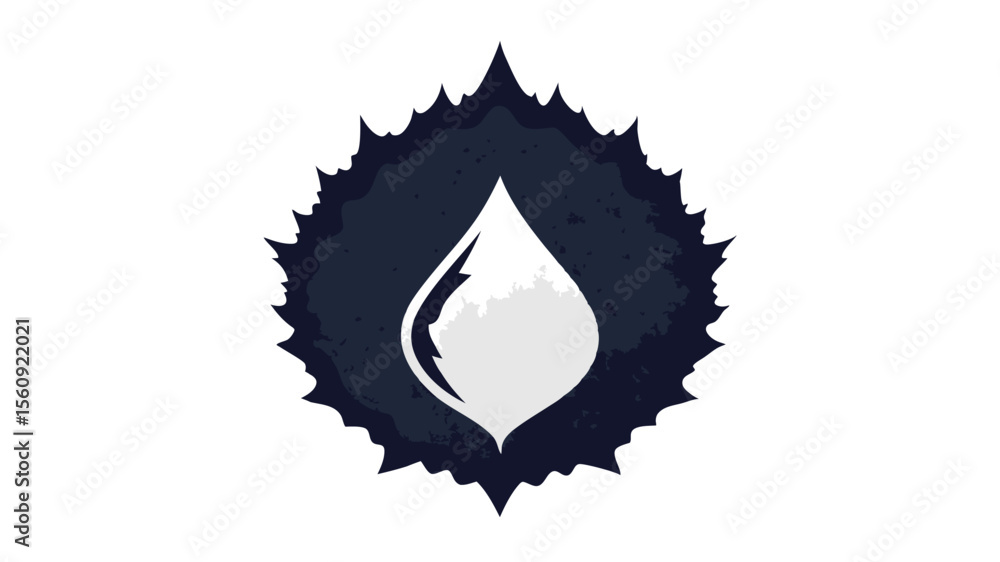 Poster abstract drop symbol within a leaf shape design suitable for various projects