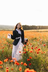 Ethereal Beauty in a Poppy Field This piece beautifully encapsulates a Moment of Joy and Serenity...