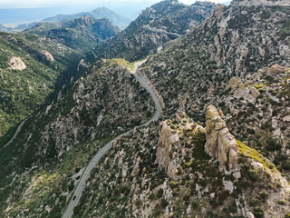 Mount Lemmon Scenic Byway in Tucson at Golden Hour Drone Photography