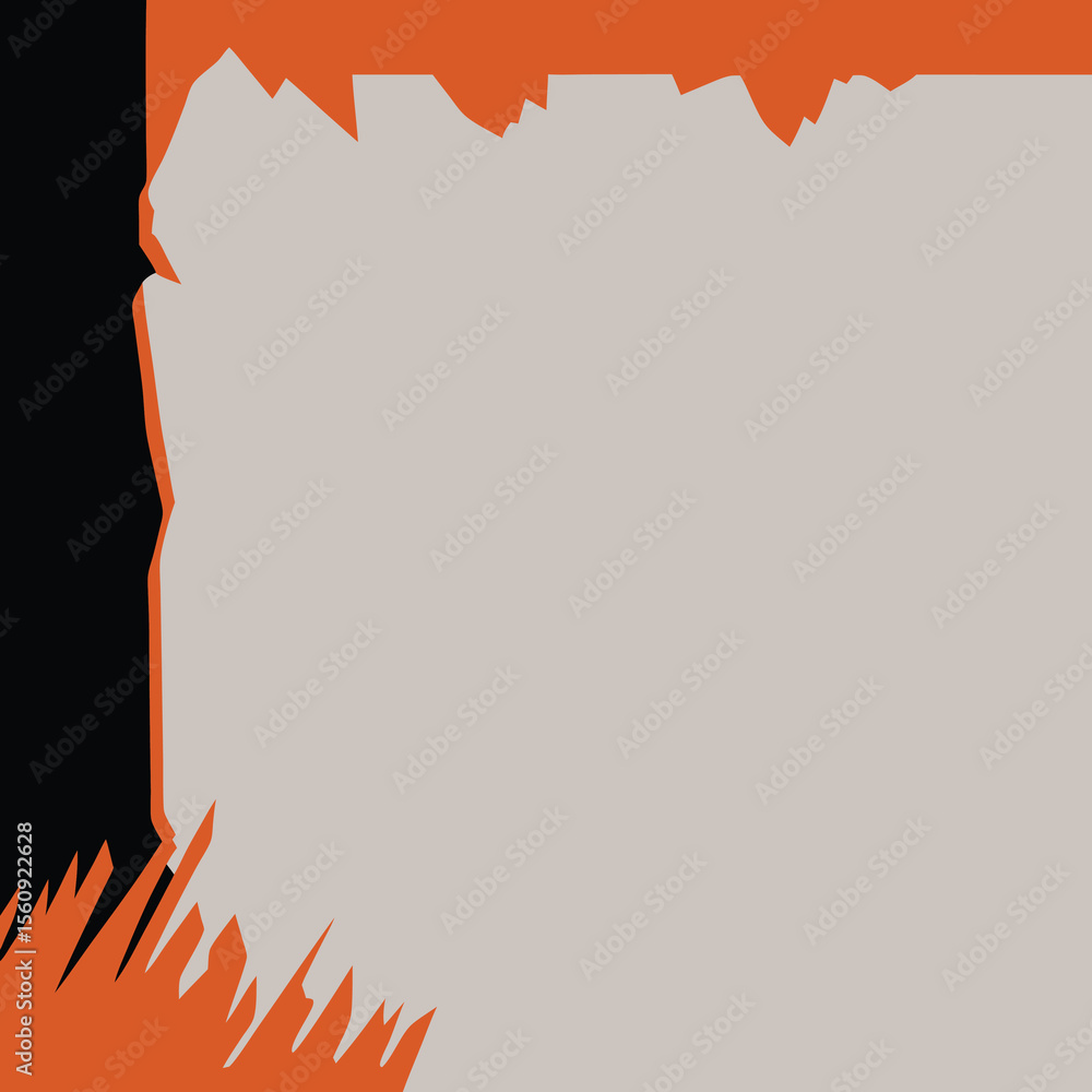 Poster abstract geometric composition with orange and gray elements suitable for design projects