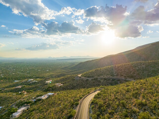 Mount Lemmon Scenic Byway in Tucson at Golden Hour