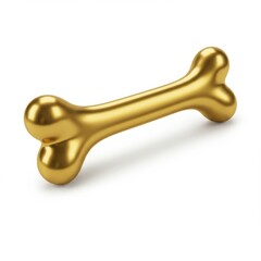Golden bone illustration, pet toy, dog treat, shiny, rich, wealth