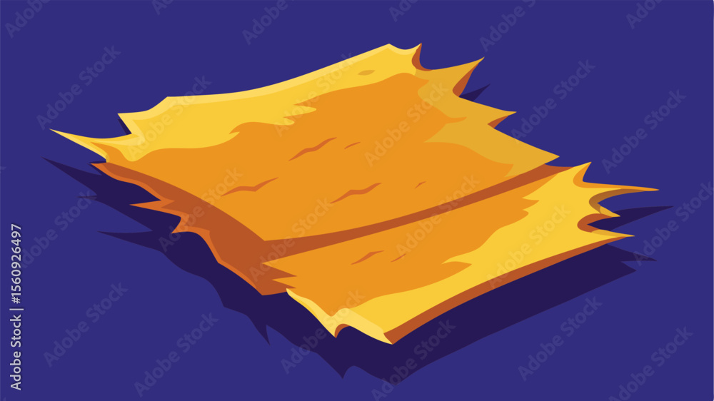 Poster abstract illustration of two overlapping orange sheets with jagged edges