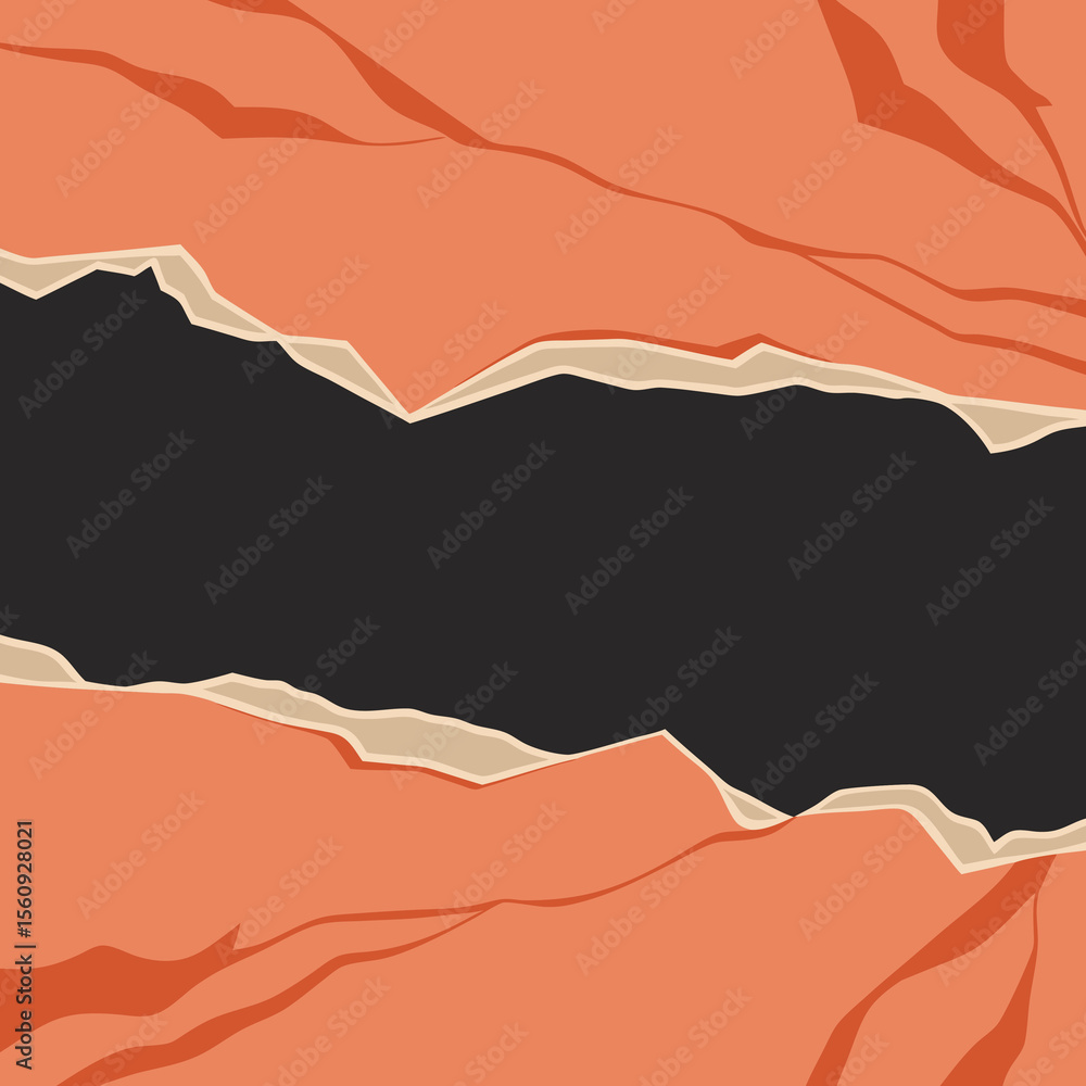Poster abstract torn paper background with black negative space for creative design