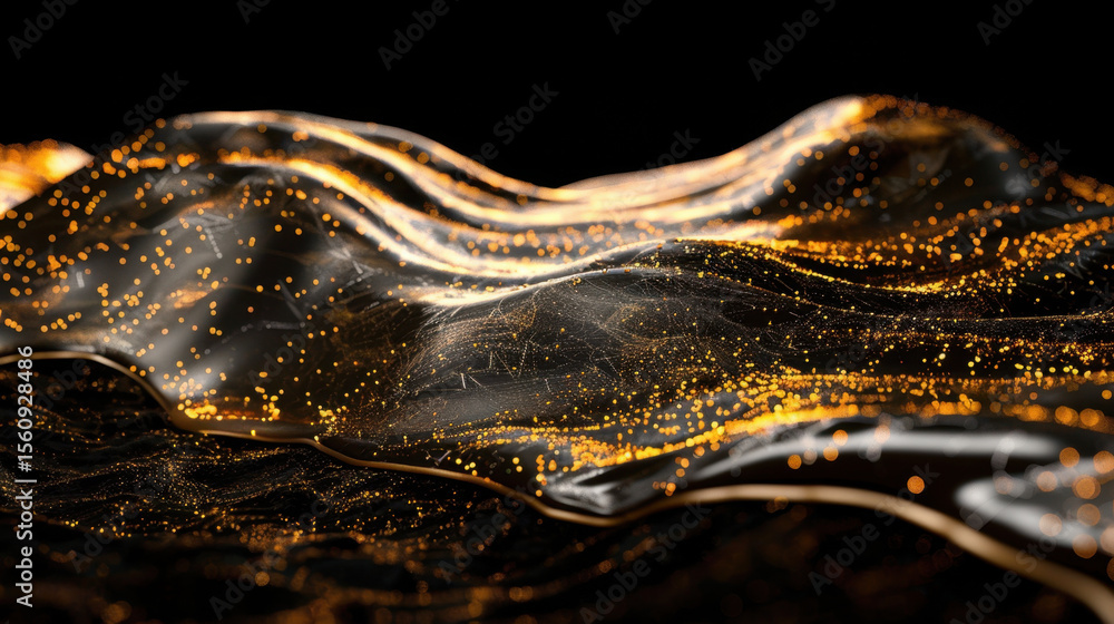 Aufkleber glowing waves represent ai model training, showcasing vibrant patterns and intricate details dark en