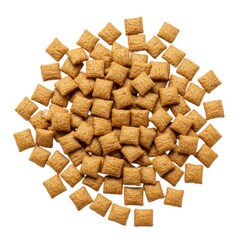 Delicious cereal squares breakfast food isolated against white space