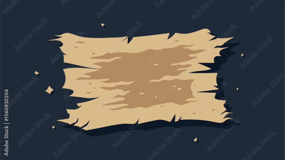 Poster aged parchment scroll with torn edges and textured appearance suitable for design