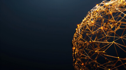 Glowing network globe representing data collaboration and connectivity, showcasing intricate nodes and connections in dark background
