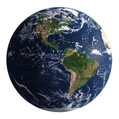 Earth globe view from space showing continents and ocean details