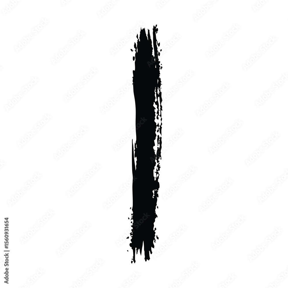 Poster black brush stroke abstract design element on white background with transparency