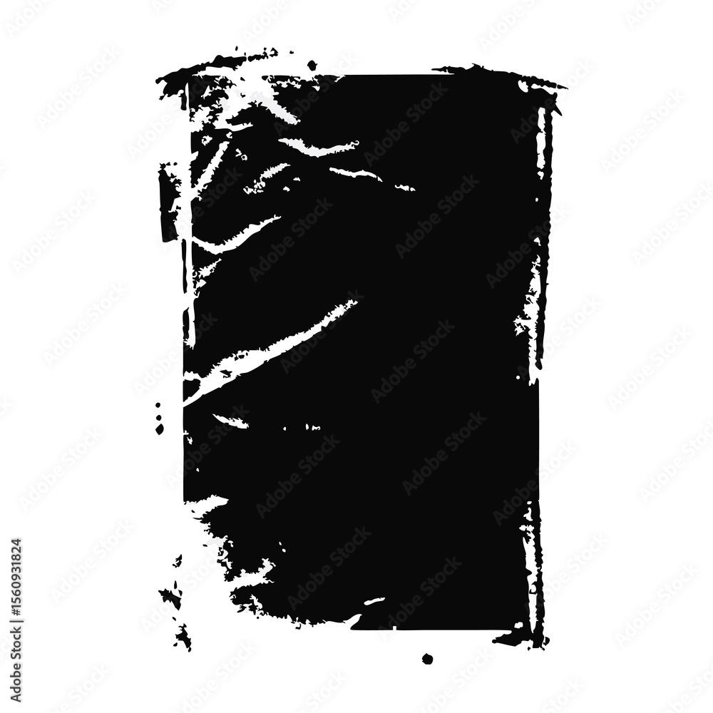 Aufkleber black grunge frame with transparent texture design element for creative projects